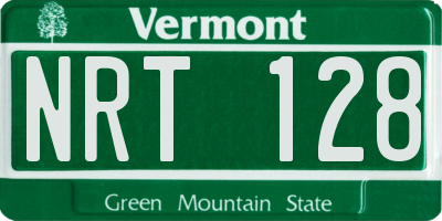 VT license plate NRT128