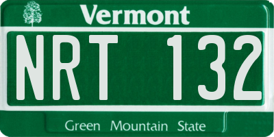 VT license plate NRT132