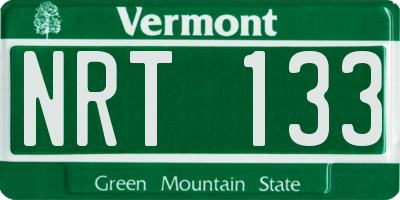 VT license plate NRT133