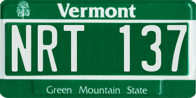 VT license plate NRT137