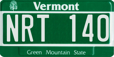 VT license plate NRT140