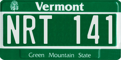 VT license plate NRT141