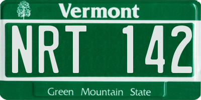 VT license plate NRT142