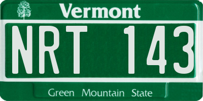 VT license plate NRT143