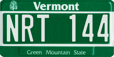 VT license plate NRT144