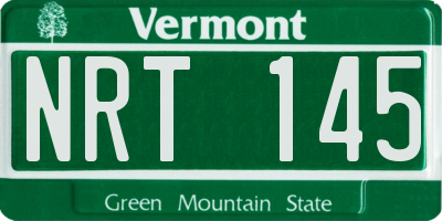 VT license plate NRT145