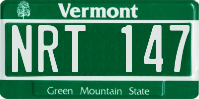 VT license plate NRT147