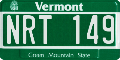 VT license plate NRT149