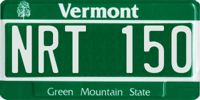 VT license plate NRT150