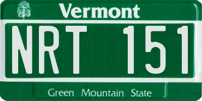 VT license plate NRT151