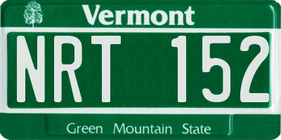 VT license plate NRT152