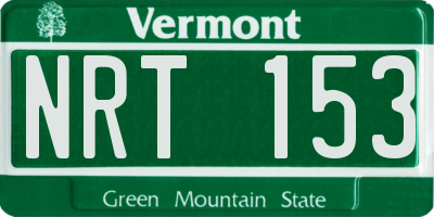 VT license plate NRT153
