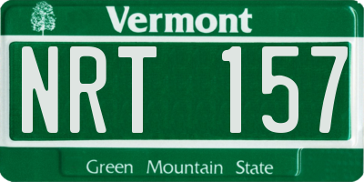 VT license plate NRT157