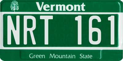 VT license plate NRT161