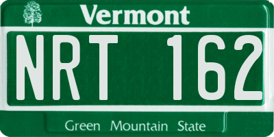 VT license plate NRT162