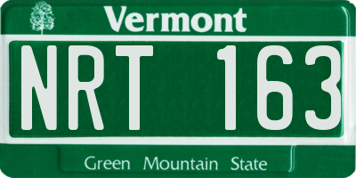 VT license plate NRT163
