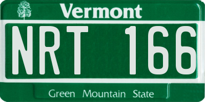 VT license plate NRT166