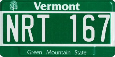 VT license plate NRT167