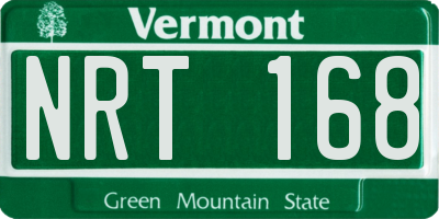 VT license plate NRT168