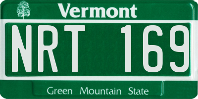 VT license plate NRT169