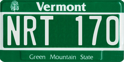 VT license plate NRT170