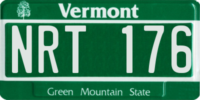 VT license plate NRT176