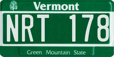 VT license plate NRT178