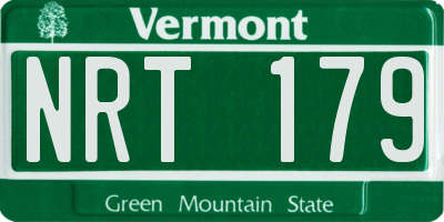 VT license plate NRT179