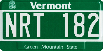 VT license plate NRT182