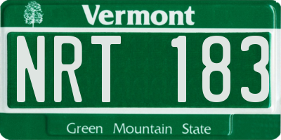 VT license plate NRT183