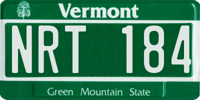 VT license plate NRT184