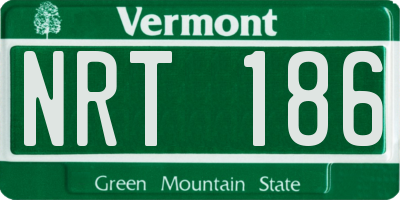 VT license plate NRT186