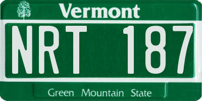 VT license plate NRT187