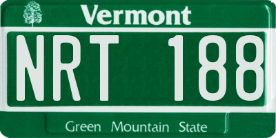 VT license plate NRT188