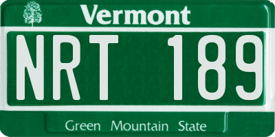VT license plate NRT189