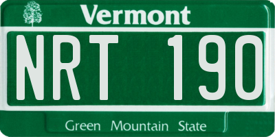 VT license plate NRT190