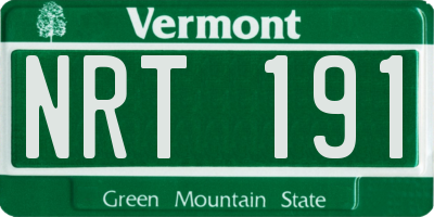 VT license plate NRT191