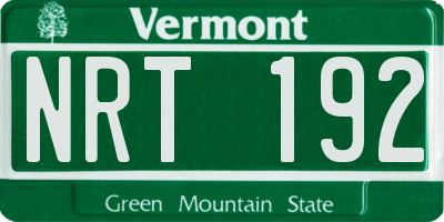 VT license plate NRT192