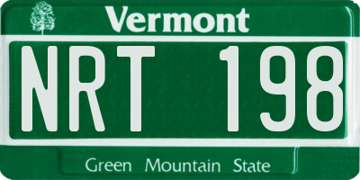 VT license plate NRT198