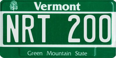 VT license plate NRT200