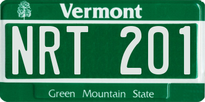 VT license plate NRT201
