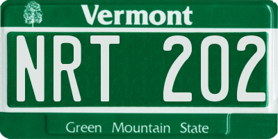 VT license plate NRT202