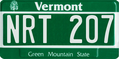 VT license plate NRT207