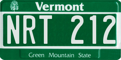 VT license plate NRT212