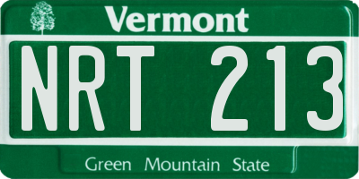 VT license plate NRT213