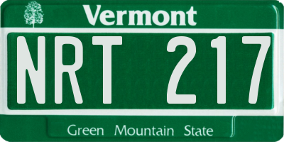 VT license plate NRT217