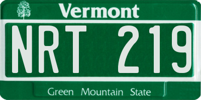 VT license plate NRT219