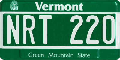VT license plate NRT220