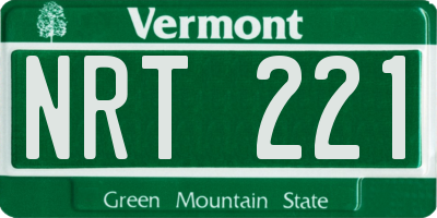 VT license plate NRT221