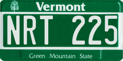 VT license plate NRT225